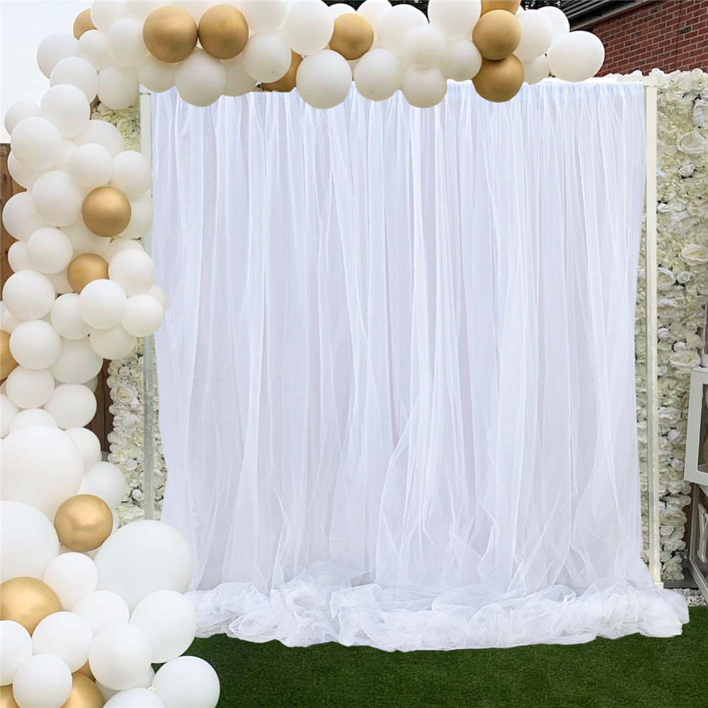 150x215cm Wedding Backdrop Party Curtain Baby Photography Background Birthday Decoration white - Image 3