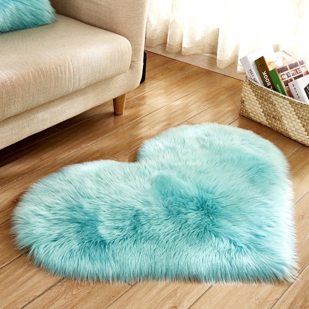 Soft Artificial Plush Rug Chair Cover Warm Hairy Carpet Seat Pad Modern Style Home Decoration red - Image 3