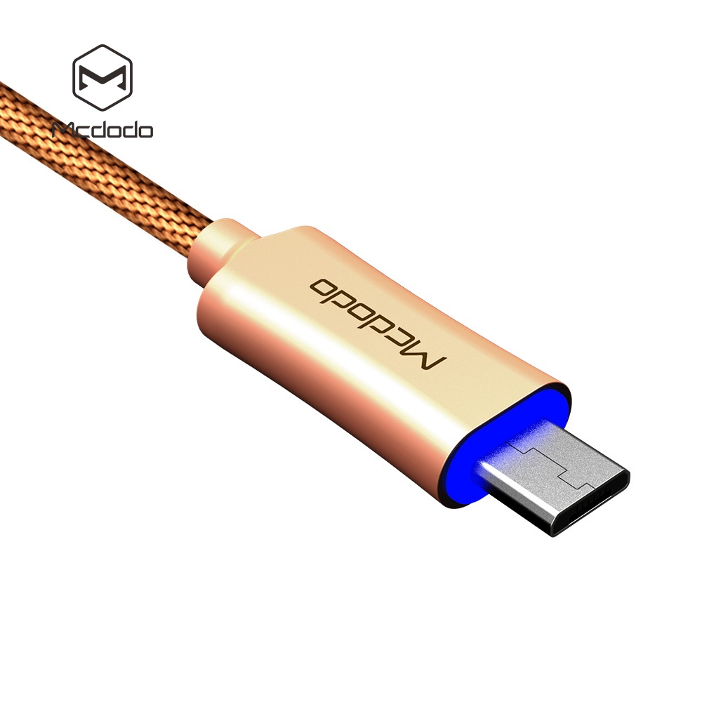 MCDODO Knight Series Auto Disconnect QC 3.0 Quick Charge Micro USB Cable Gold - Image 2