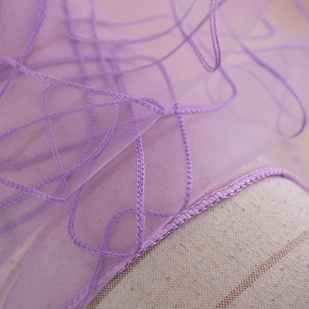 Geometric Embroidery Window Curtain Tulle for Drapes In Living Room Home Decor purple_1 * 2.5 meters