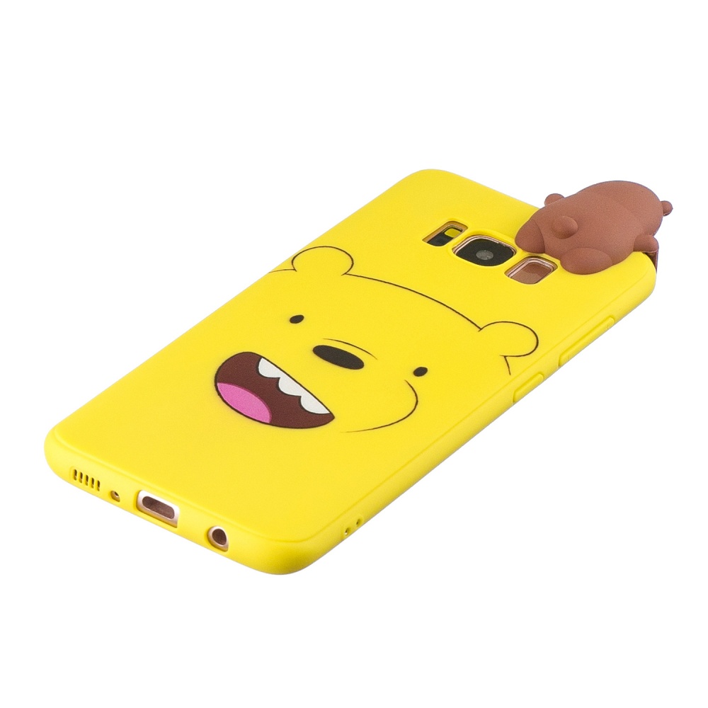 For Samsung S8 3D Cartoon Lovely Coloured Painted Soft TPU Back Cover Non-slip Shockproof Full Protective Case yellow - Image 2