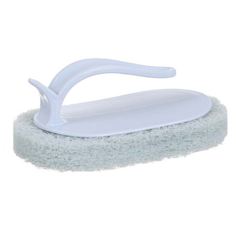 Powerful Sponge Brush with Short Handle for Bathtub Tile Cleaning Nordic blue_:14*8*5.5cm