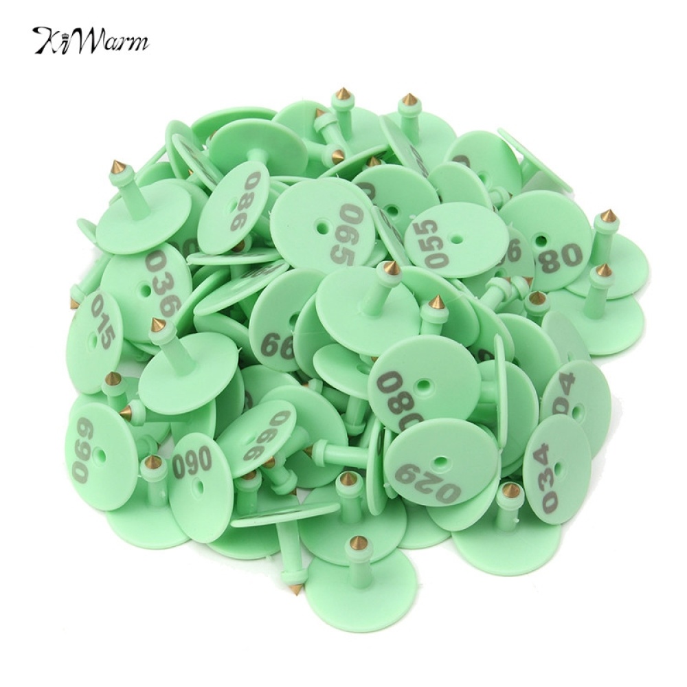 100Pcs Thicken Ear Tag with Number Signage Label Marker Plate for Cow Pig Goat Sheep Yellow 001-100 - Image 3