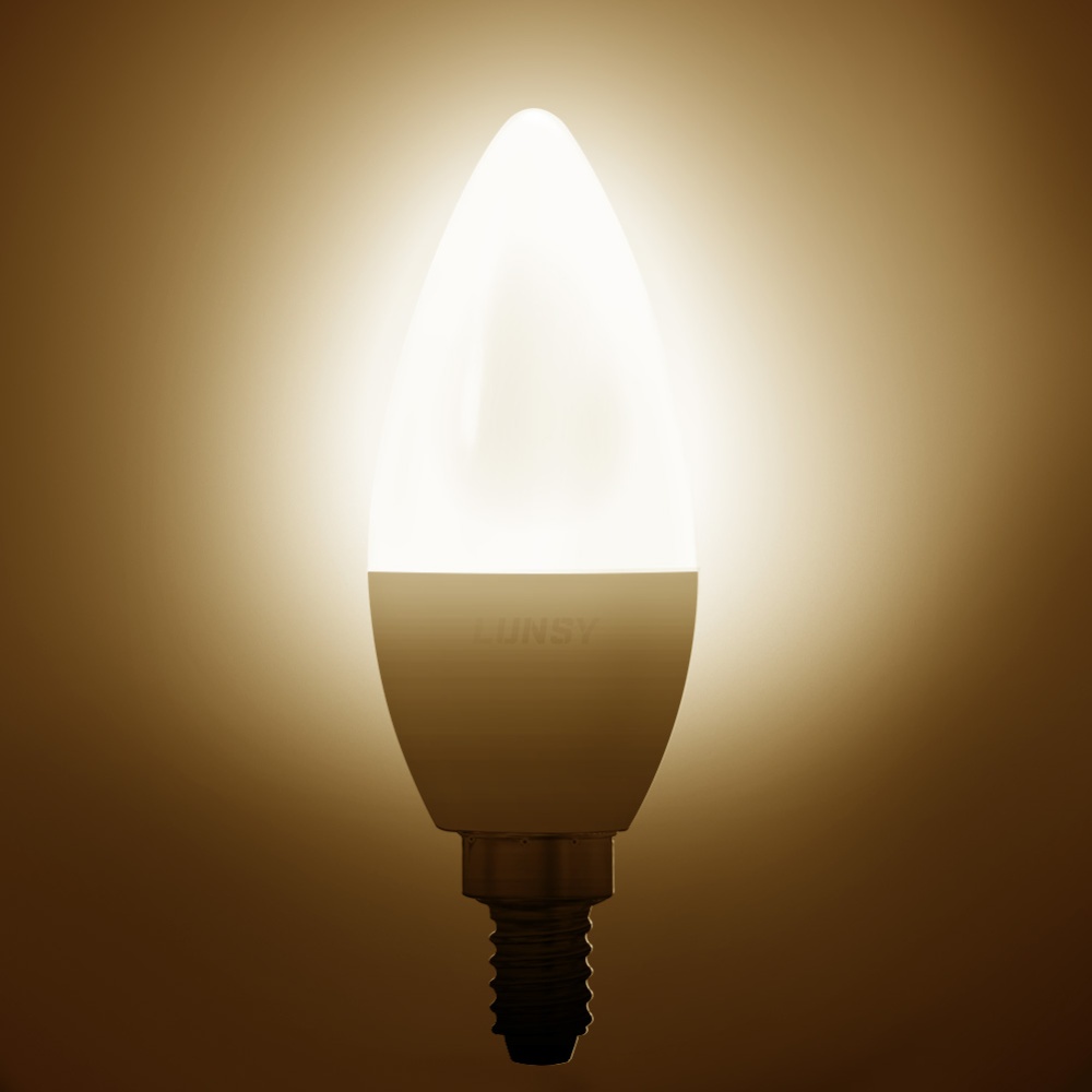 4 Packed E12 LED Bulb 60W Incandescent Equivalent 6W Non-dimmable 2700K Warm White Candelabra Light Bulbs - Image 2