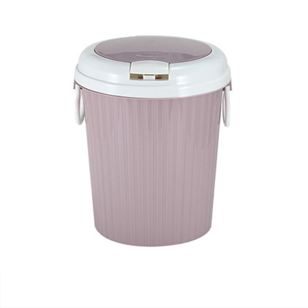 Portable Trash Can Garbage Bin Swing Lid Home Bathroom Kitchen Waste Basket Pink