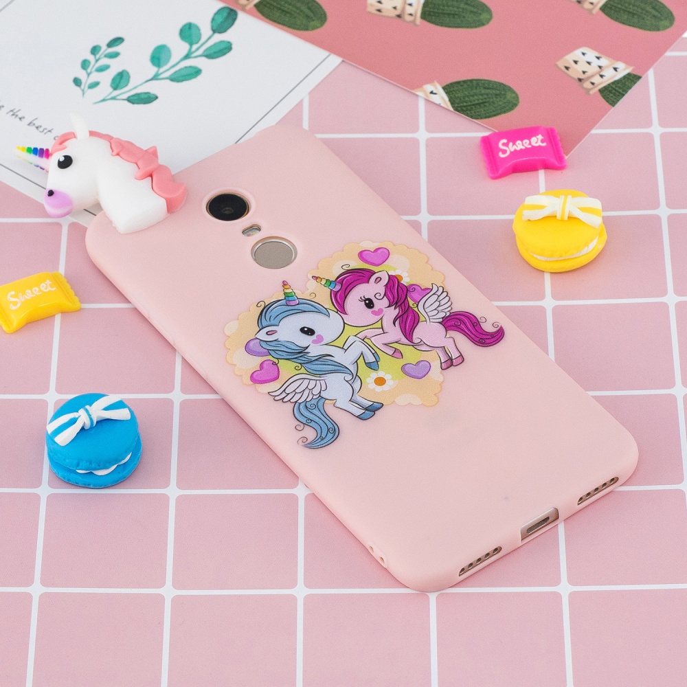 For Redmi 8/8A/5/Note 8T Mobile Phone Case Cute Cellphone Shell Soft TPU Cover with Cartoon Pig Duck Bear Kitten Lovely Pattern Pink - Image 2