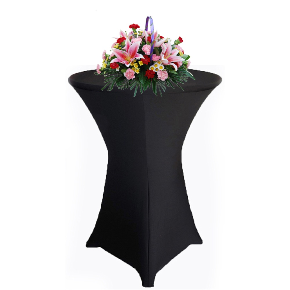 Fashionable Elastic Table Cover for Bar Counter Cocktail Dinning Household Decoration Clothes black_76*106cm