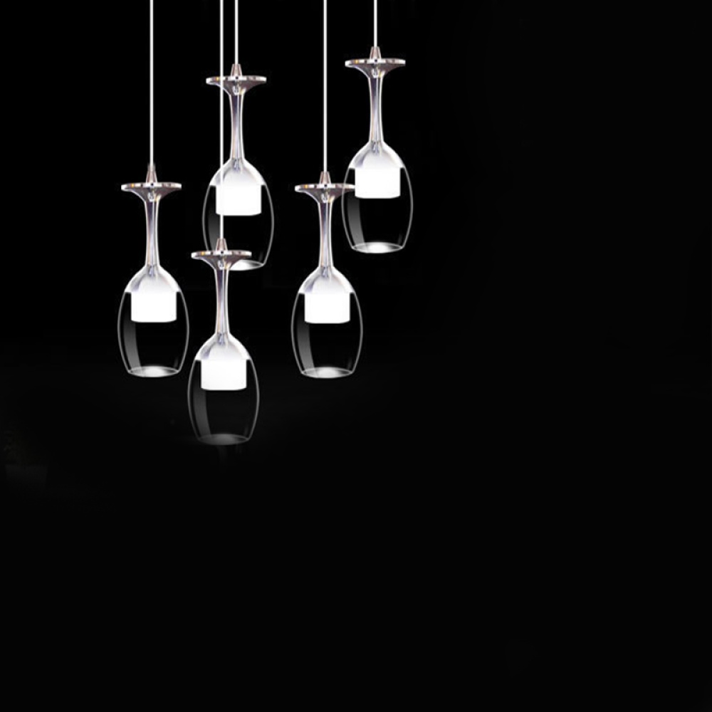 LED Modern Minimalist Creative Wine Glass Ceiling Light Pendant Lamp Fixture Lighting Chandelier - Image 2