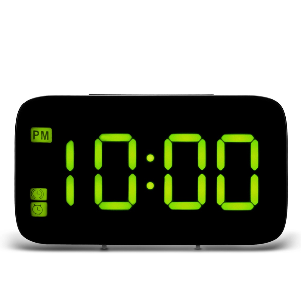 USB Charging Digital LED Display Alarm Clock with Voice Control yellow