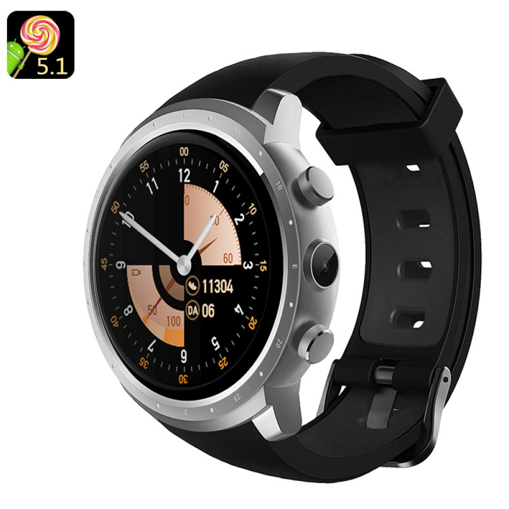 Android 5.1 Smart Watch Phone – MTK 6580 Quad-Core ,8GB ROM, 2.0MP Camera, Pedometer (Sliver) - Image 2