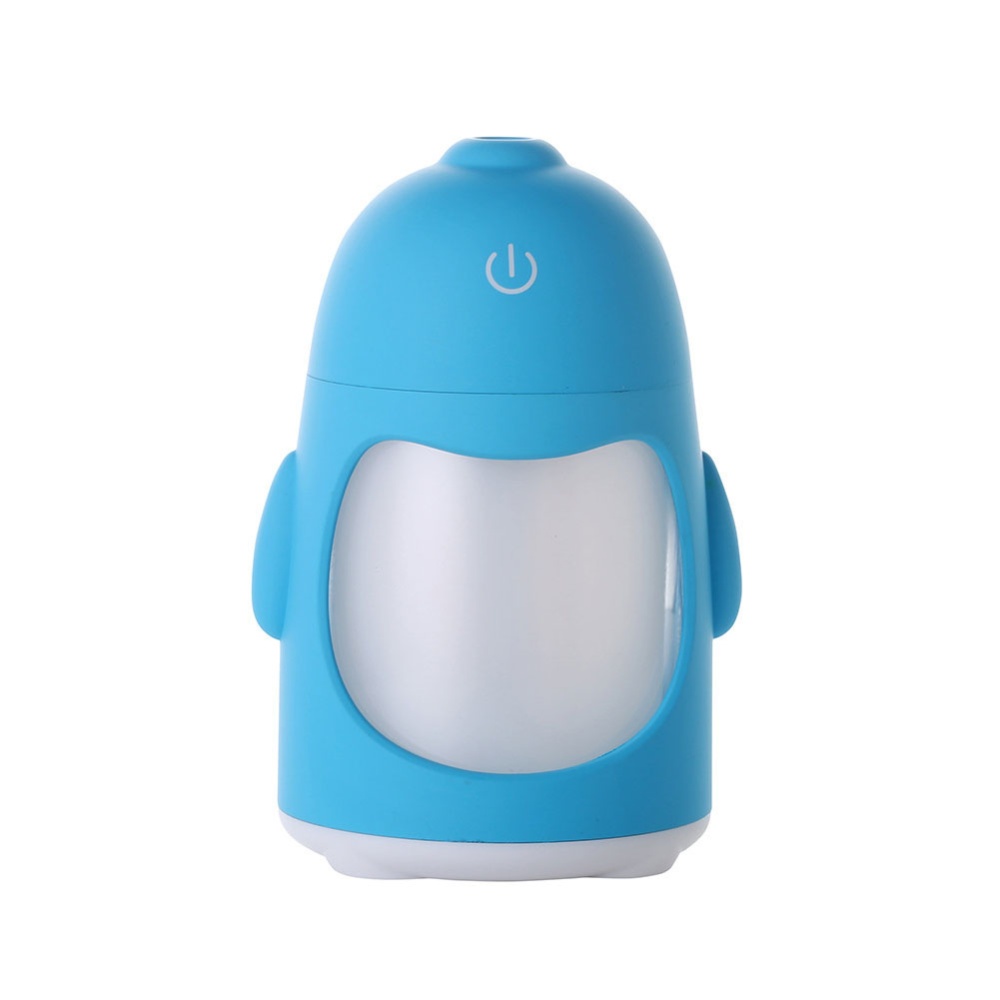 Cute Cartoon Penguin Shape 7 Colors Change Mini Air Humidifier Green - Image 2