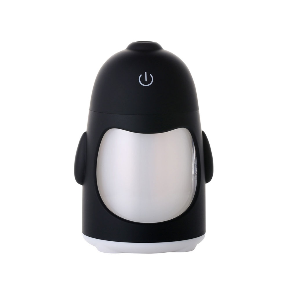 Cute Cartoon Penguin Shape 7 Colors Change Mini Air Humidifier Green - Image 3