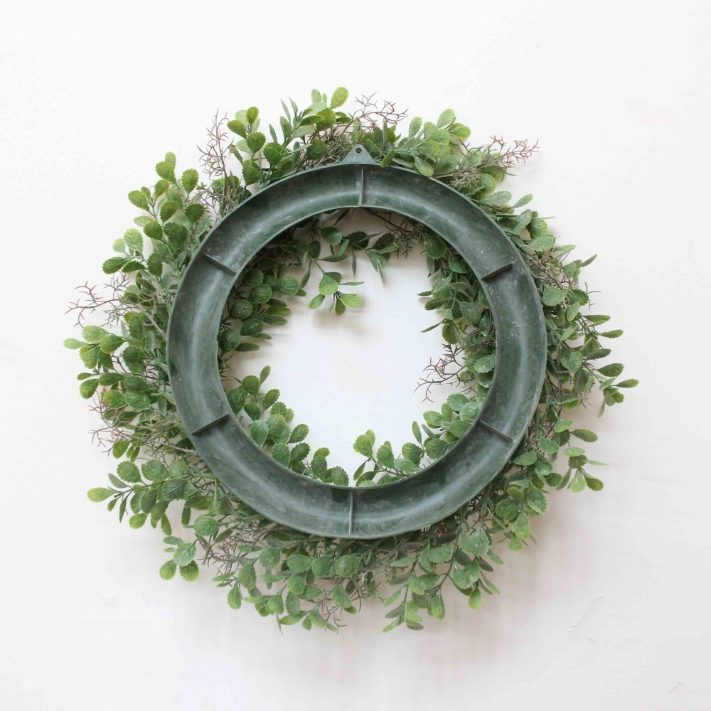 Green Simulate Longleaf Luckyweed Flower Wreath Party Decor Outside Diameter 40CM green - Image 3