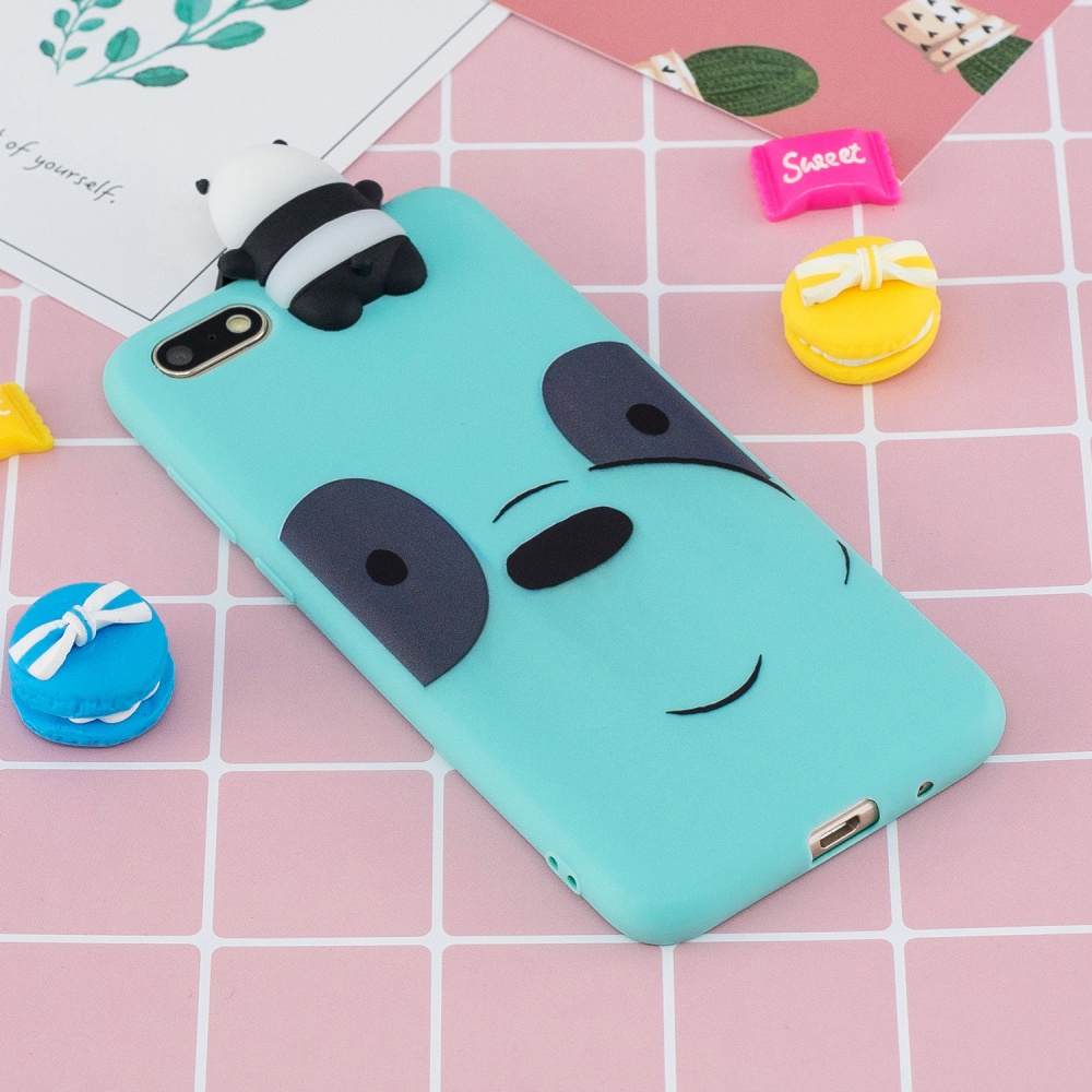 For HUAWEI Y5 2018 3D Cute Coloured Painted Animal TPU Anti-scratch Non-slip Protective Cover Back Case Light blue - Image 2