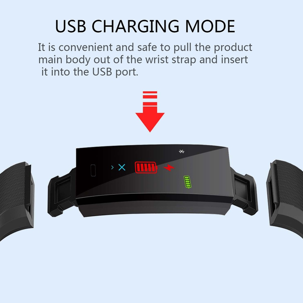 V5 Color Screen Smart WristBand-Red - Image 2