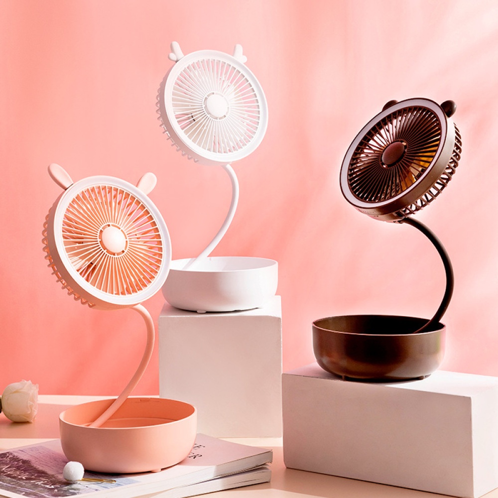 Folding USB Rechargeable Portable Fan Small Desktop Fans for Room white_140*140*70mm - Image 3