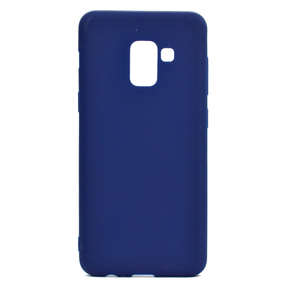 for Samsung A8 2018 Lovely Candy Color Matte TPU Anti-scratch Non-slip Protective Cover Back Case Navy - Image 2