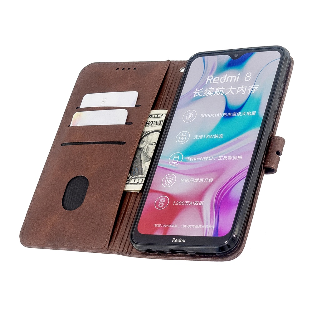 For Redmi Note 8T/Redmi 8/Redmi 8A Case Soft Leather Cover with Denim Texture Precise Cutouts Wallet Design Buckle Closure Smartphone Shell - Image 2