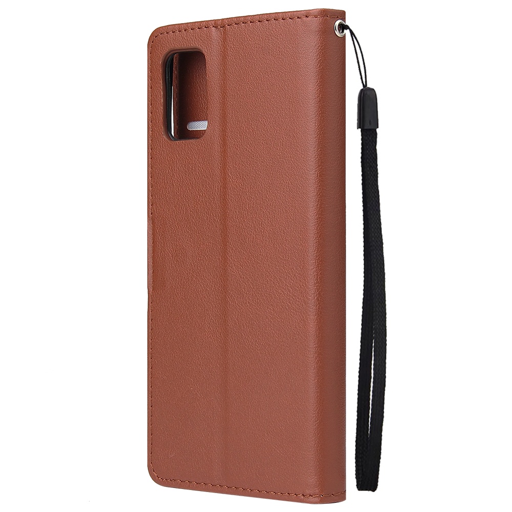 For Samsung A71 Phone Case PU Leather Shell All-round Protection Precise Cutout Wallet Design Cellphone Cover Brown - Image 2