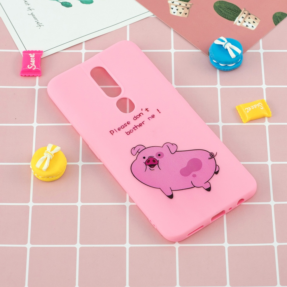 For OPPO F11 PRO Cartoon Lovely Coloured Painted Soft TPU Back Cover Non-slip Shockproof Full Protective Case with Lanyard Rose red - Image 2