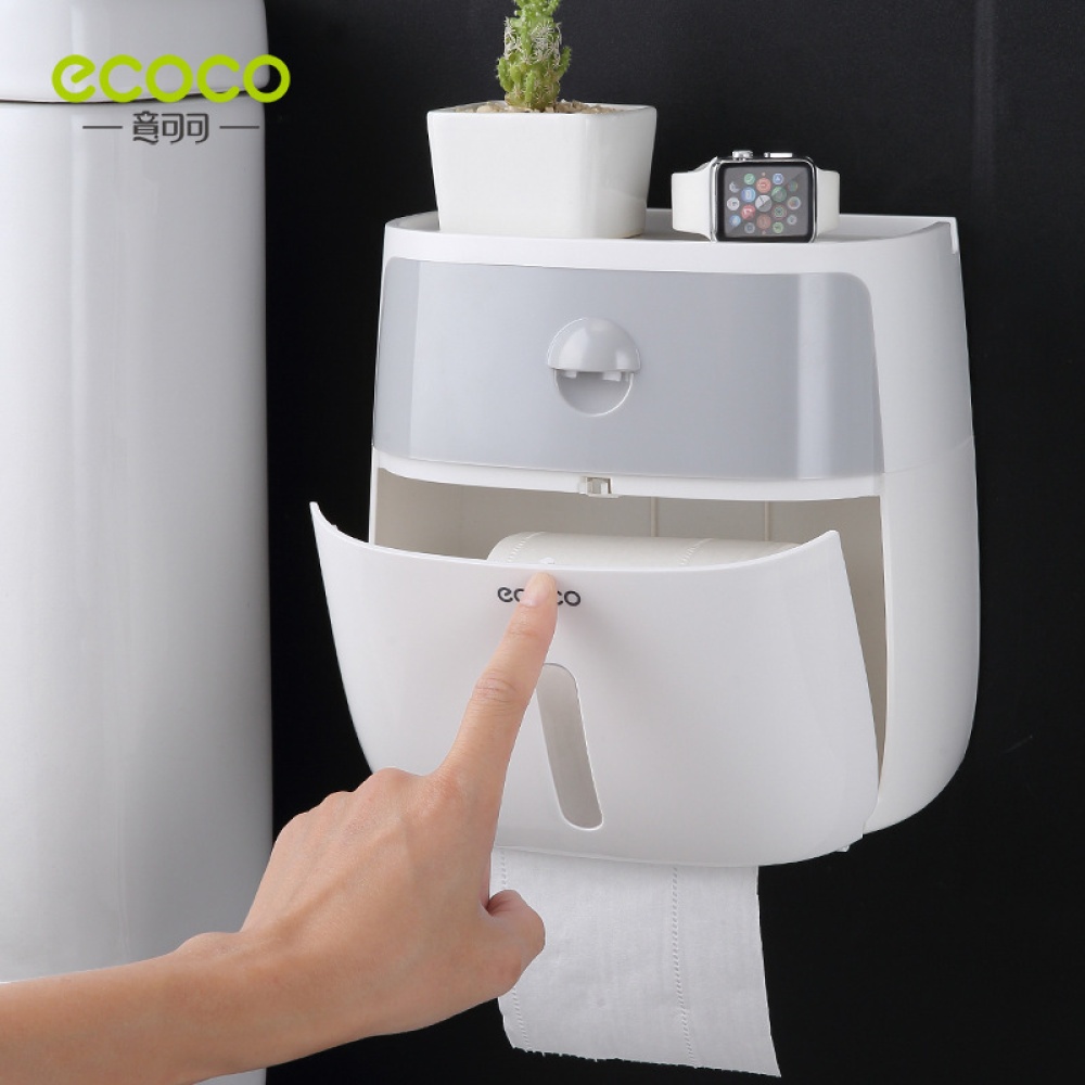 Wall Mounted Bathroom Toilet Waterproof Tissue Box with Drawer Storage - Image 2