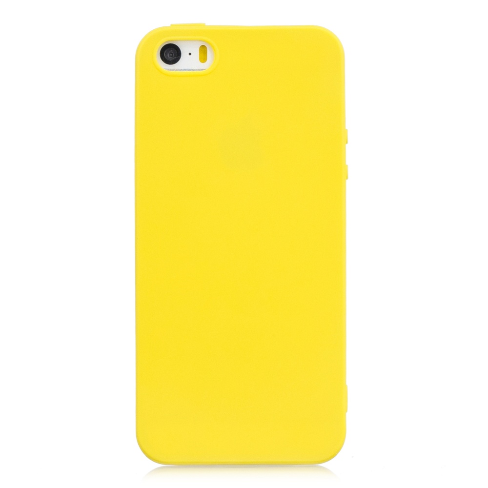 for iPhone 5/5S/SE Lovely Candy Color Matte TPU Anti-scratch Non-slip Protective Cover Back Case yellow - Image 2