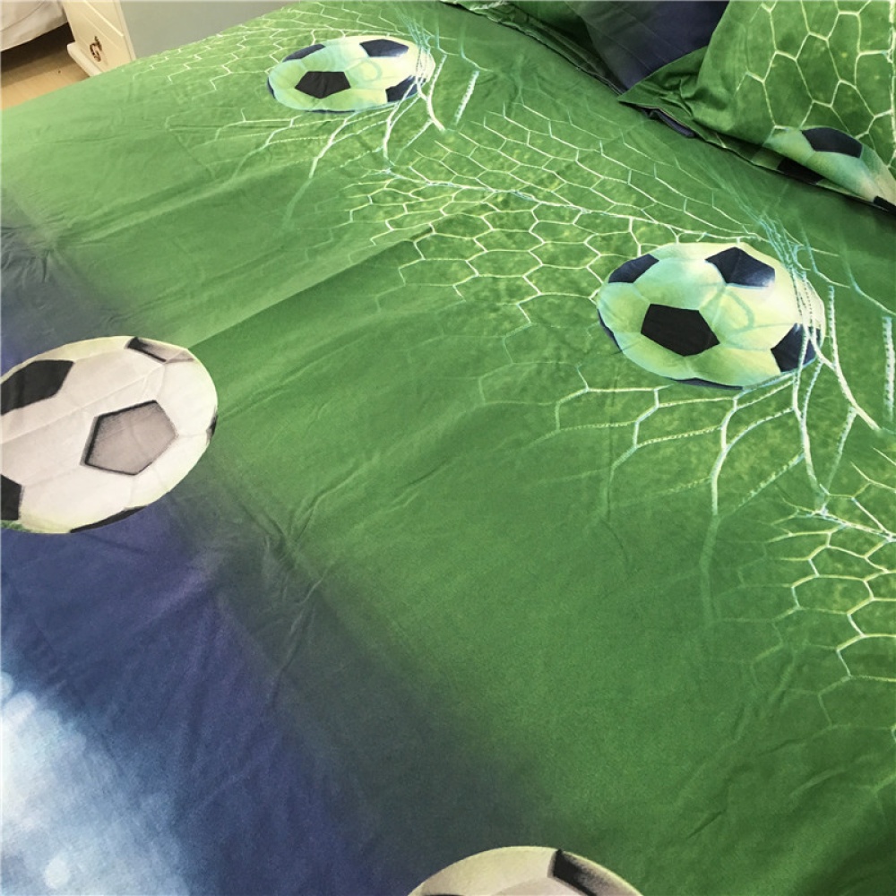 4 PCS 3D Football Bedding Sets Quilt Duvet Cover + Bed Sheet Pillowcase Creative Personality Household Items - Image 2