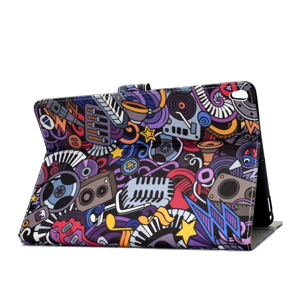 For iPad 10.5 2017/iPad 10.2 2019 Laptop Protective Case Color Painted Smart Stay PU Cover with Front Snap Graffiti - Image 2