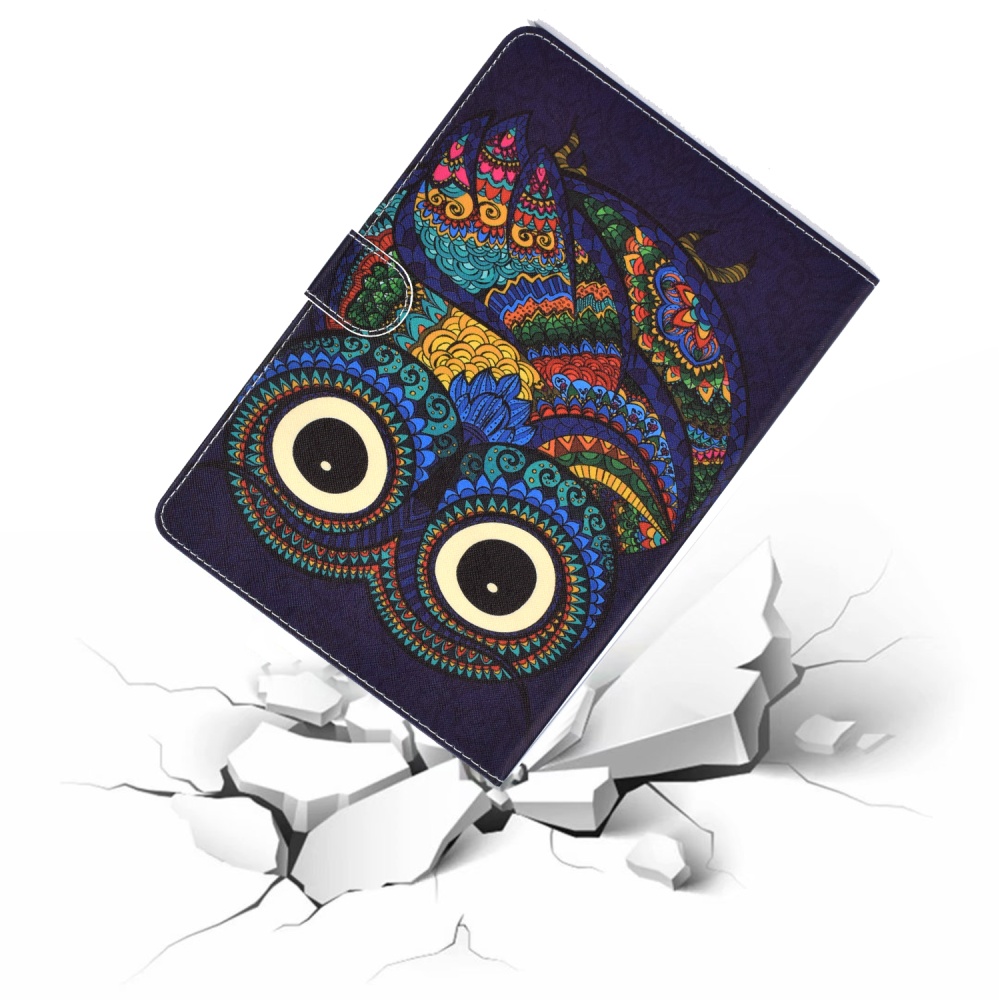 For iPad 10.5 2017/iPad 10.2 2019 Laptop Protective Case Color Painted Smart Stay PU Cover with Front Snap owl - Image 2