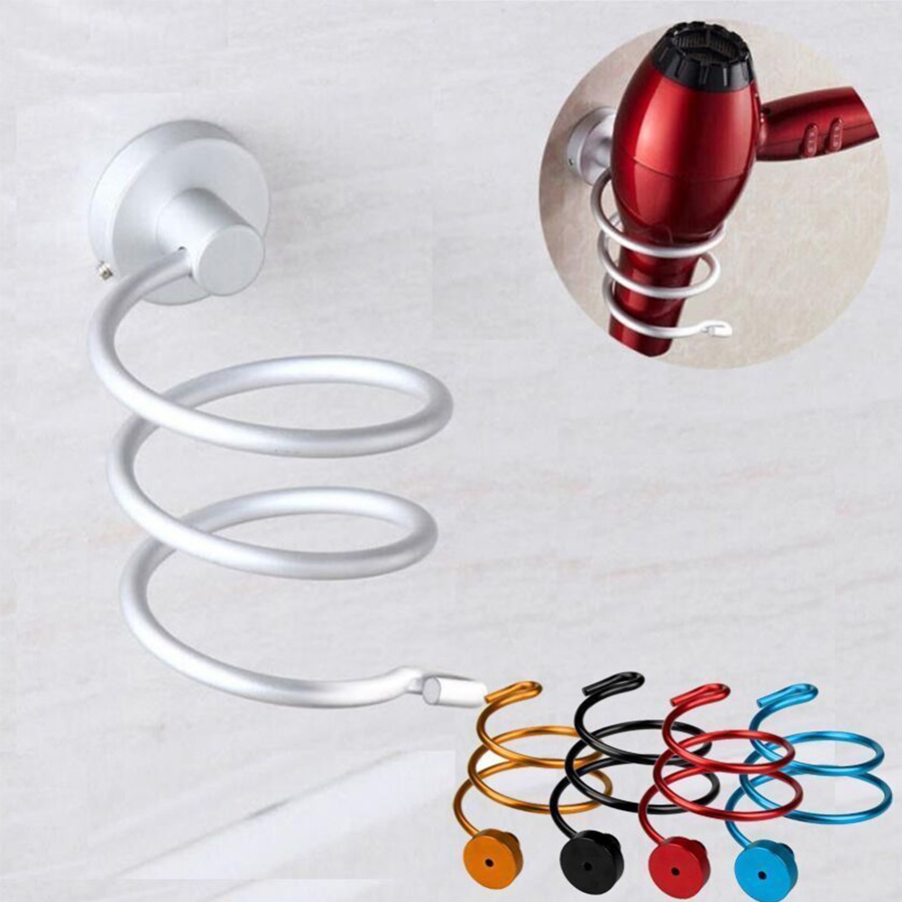 Innovative Wall-mounted Hair Dryer Stainless Steel Bathroom Shelf Storage Hairdryer Holder as shown - Image 2