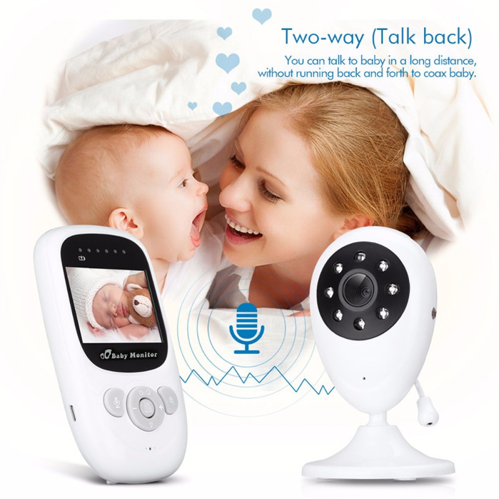 Wireless Baby Video Monitor - Two Way Audio, 300 Meter Range, Night Vision, Lullaby Function, 2.4 Inch Display, Temperature - Image 2