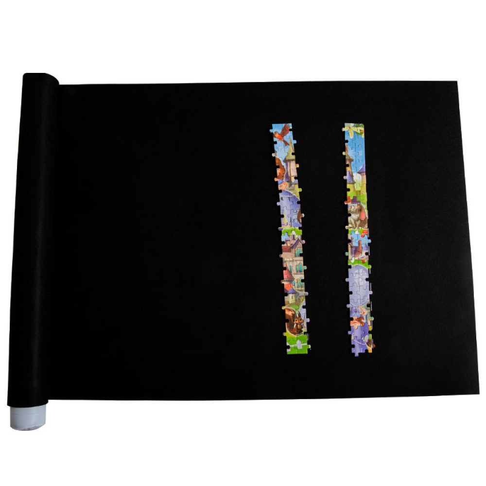 Puzzles Mat Jigsaw Roll Felt Play mat Blanket For Up to 1500 Pieces Puzzle Accessories Portable Travel Storage bag black_No printing