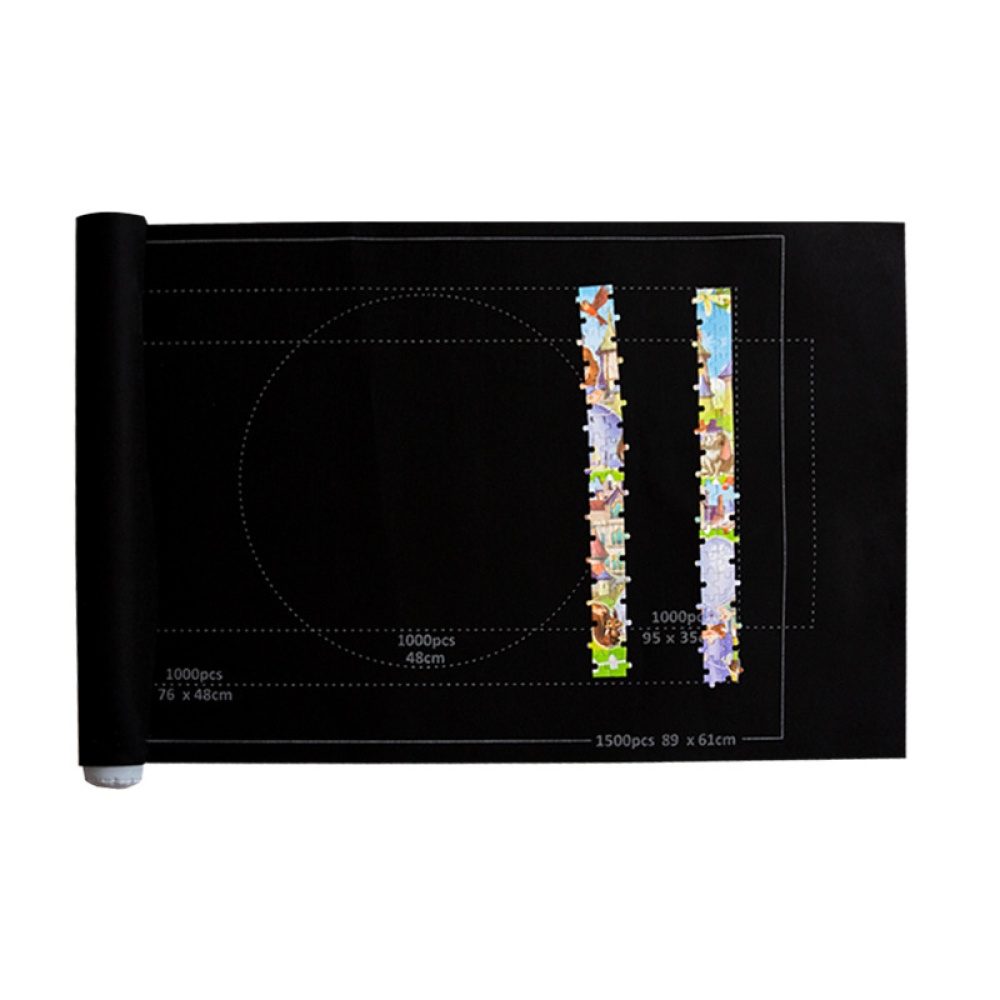 Puzzles Mat Jigsaw Roll Felt Play mat Blanket For Up to 1500 Pieces Puzzle Accessories Portable Travel Storage bag black_print