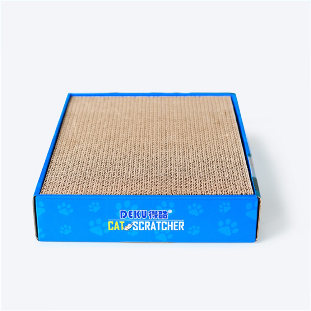 Scratching Board Double Side Corrugated Paper Claws Grinding Cat Toy Box Packing Blue - Image 2