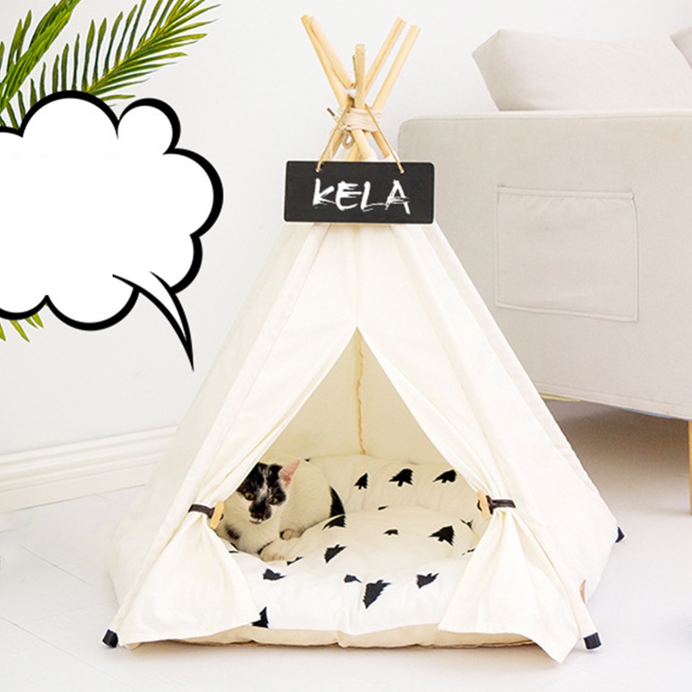 Pet Tent Washable Removable Canvas Lace Sleeping Nest for Dogs - Image 3