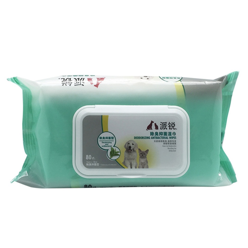 Pet Wet Tissue Antibacterial Wipes Non-irritating Deodorant for Teddy Pomeranian Dog L - Image 2