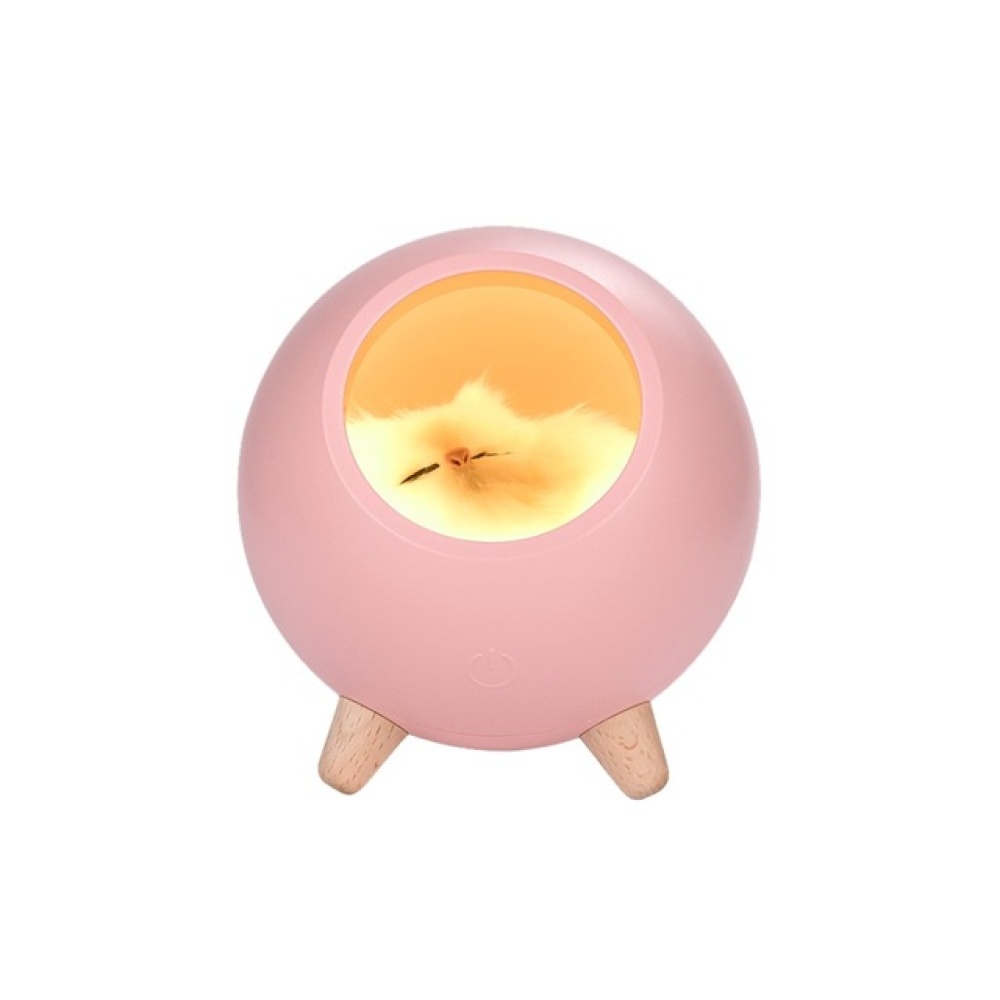 Cat Pet House Ambience Lamp Cartoon LED Night Light Cute Little USB Charging Touch Atmosphere Pink