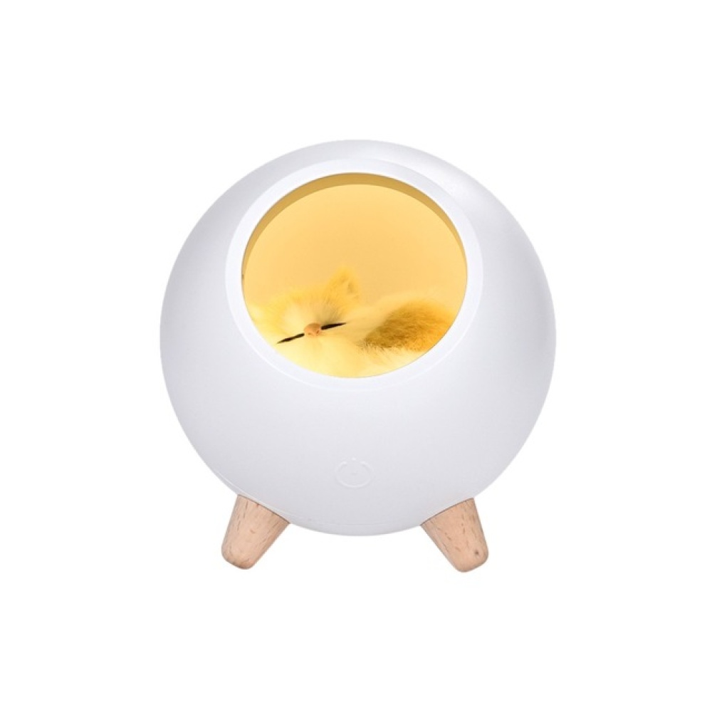 Cat Pet House Ambience Lamp Cartoon LED Night Light Cute Little USB Charging Touch Atmosphere white