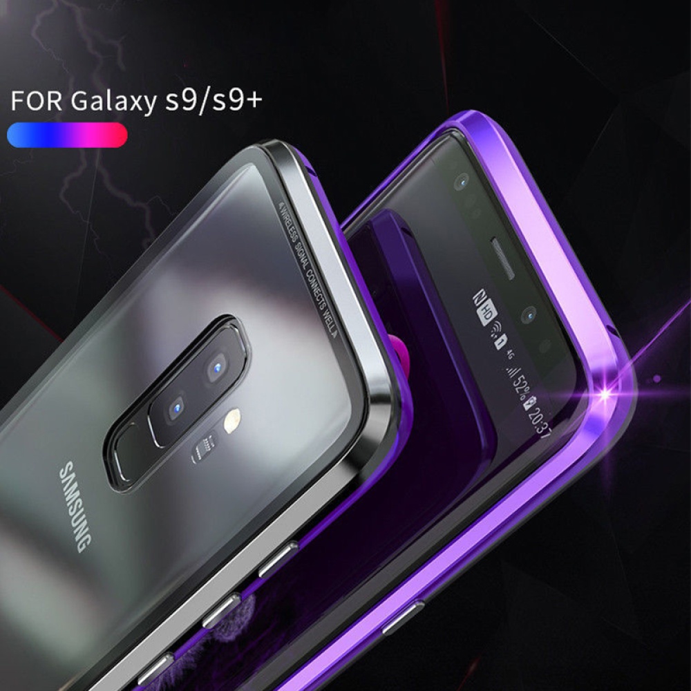 Magnetic Adsorption Metal Tempered Glass Case for Samsung Galaxy S9/S8 /Plus Cover-LY94 - Image 2