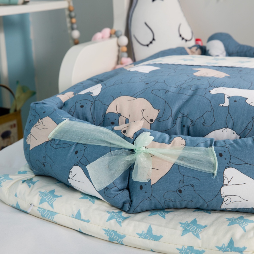 Infant Pretty Detachable Simulating Sleep Nest Baby Portable Travelling Cushion Bed Set Washable Clouds (set of four)_90*55*15cm - Image 3