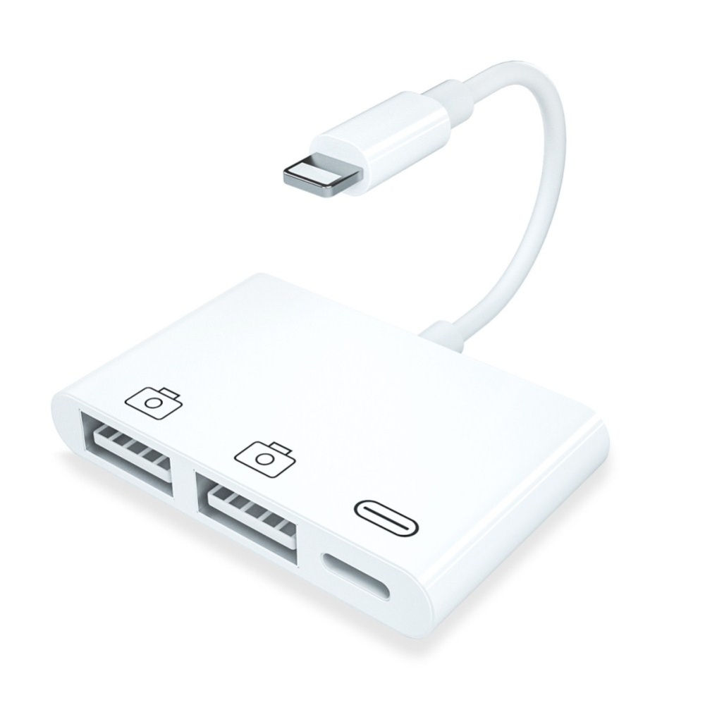 3 in 1 Card Reader for Iphone to USB lightning OTG white