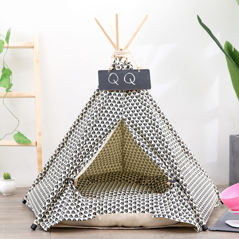 Washable Folding Pet Nest Removable Canvas Sleeping Tent for Dogs Cats - Image 2