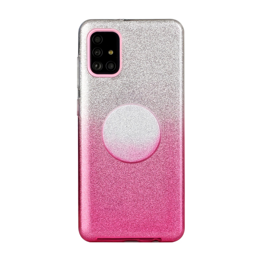 For OPPO Realme 5/Realme 5 Pro/A5 2020/A9 2020/A52/A92 Phone Case Gradient Color Glitter Powder Cover with Airbag Bracket Pink - Image 2