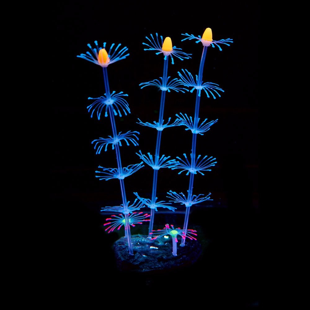 Silicone Artificial Aquarium Fluorescent Effect Coral Fish Bowl Plants Ornament Landscape Decor - Image 2