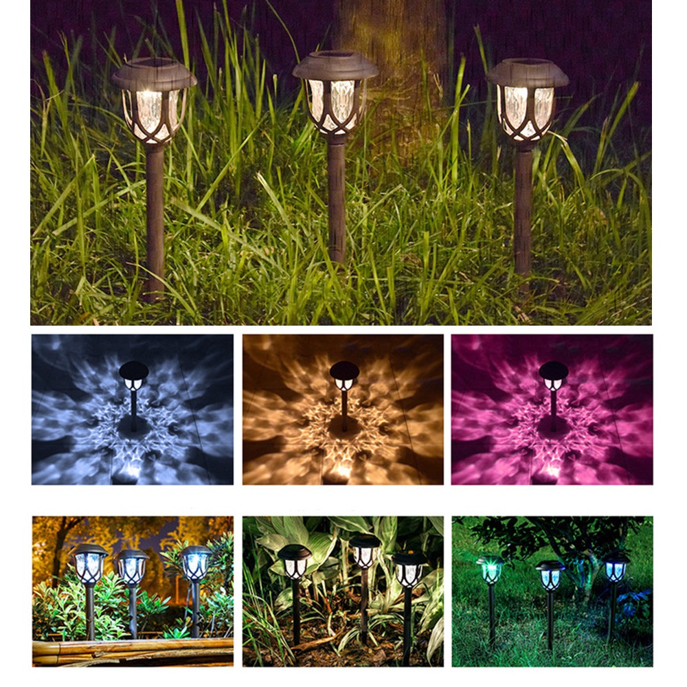 10Pcs LED Light Solar Powered Outdoor Waterproof Coffee Color Lawn Lamp Courtyard Decor White light - Image 3