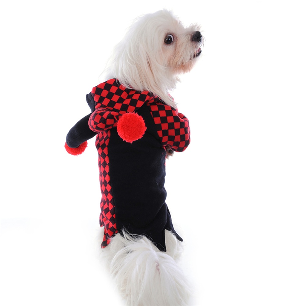 Cute Pet Halloween Cartoon Clown Joker Costume for Dog Teddy Cat Autumn Winter Wear Black red_S - Image 2