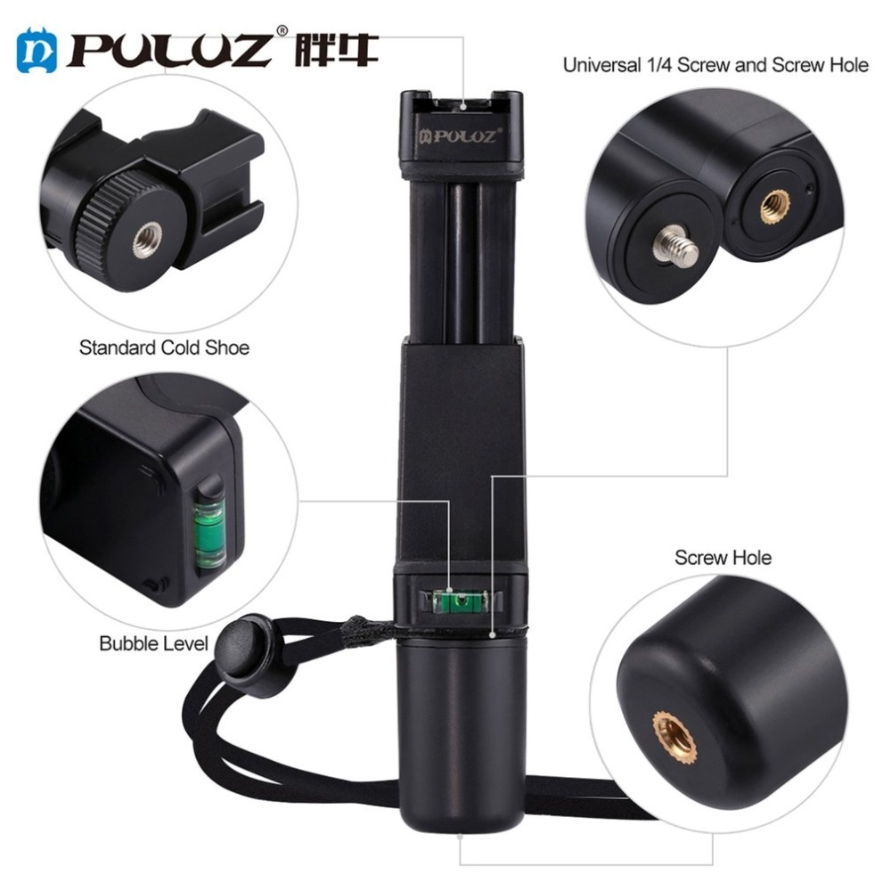 PULUZ Handheld Grip Holder Live Broadcast Selfie Rig Stabilizer Tripod Adapter Mount for Smartphones black - Image 2