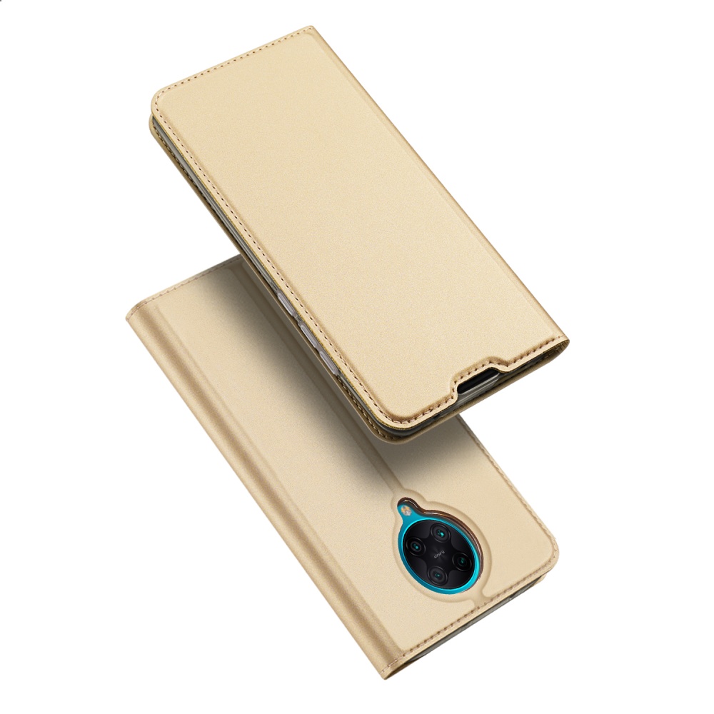 DUX DUCIS For Redmi K30 Pro Leather Mobile Phone Cover Magnetic Protective Case Bracket with Cards Slot Golden - Image 2