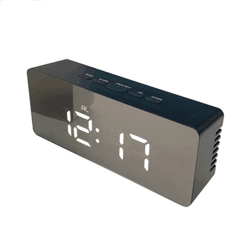 Simple Home Multi-Function LED Digital Alarm Clock PVC Rectangular Light TS-S69-HW - Image 3