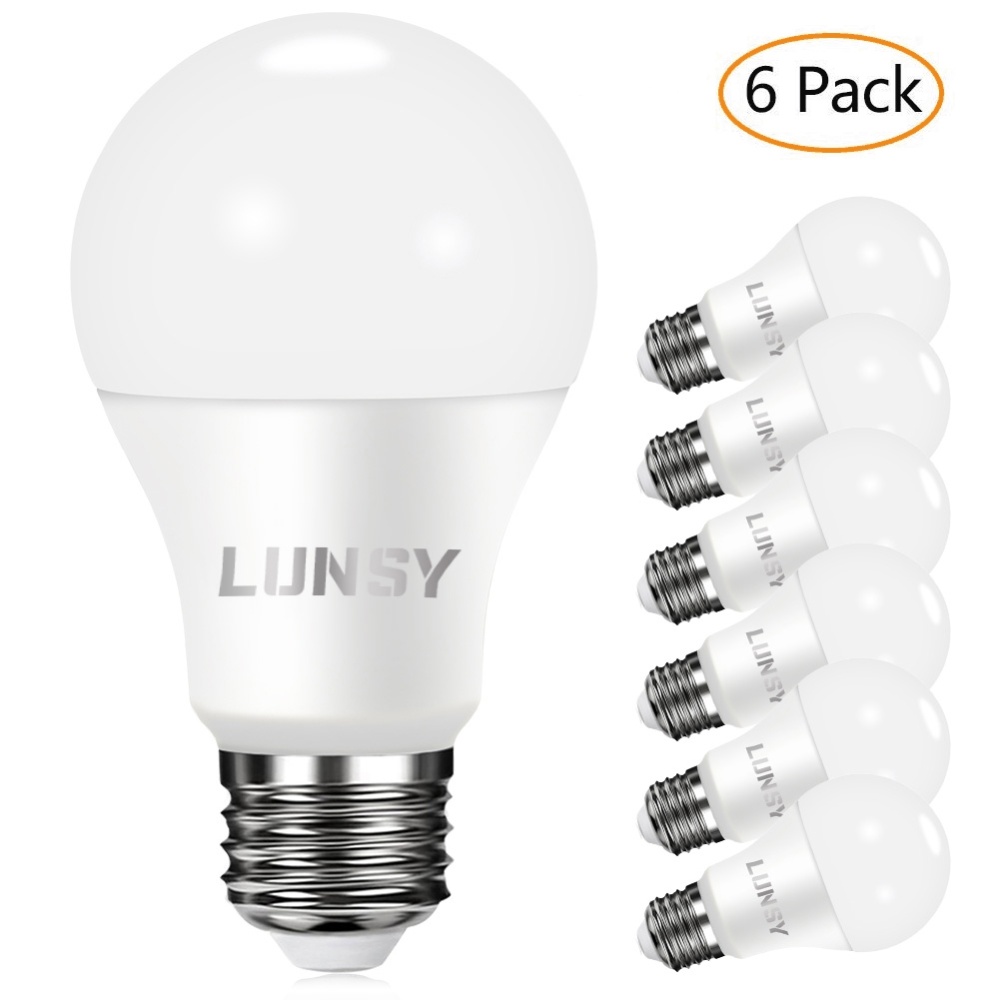 6 Packed A19 E26/E27 LED Bulb, 60 Watt Incandescent Bulb Equivalent 11W 3000K Non-dimmable Warm White Light